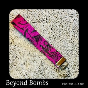 Beautiful Purple Graffiti Styled Wristlet Keychain